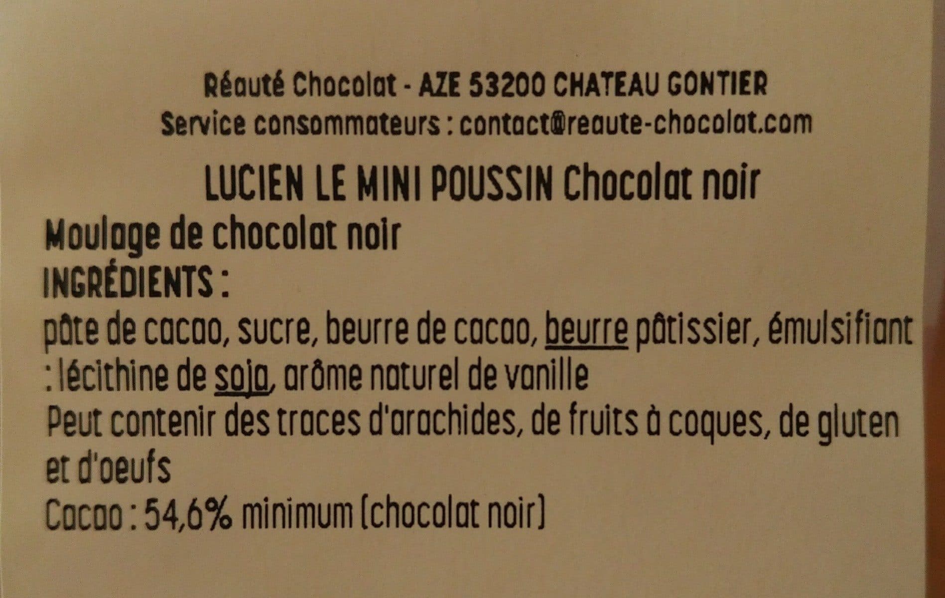 Open Food Facts Lucien le mini poussin packshot