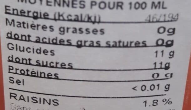 Open Food Facts Jus de pomme raisins packshot