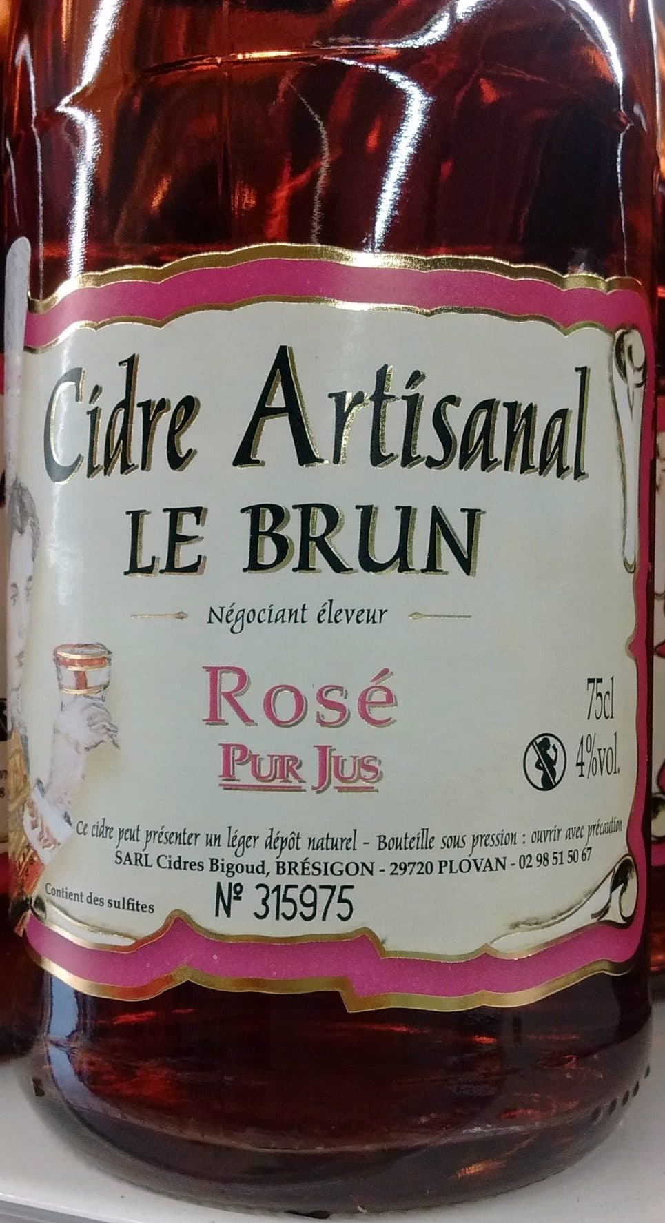 Cidre Bigoud Cidre Artisanal Rosé Pur Jus (4%) packshot