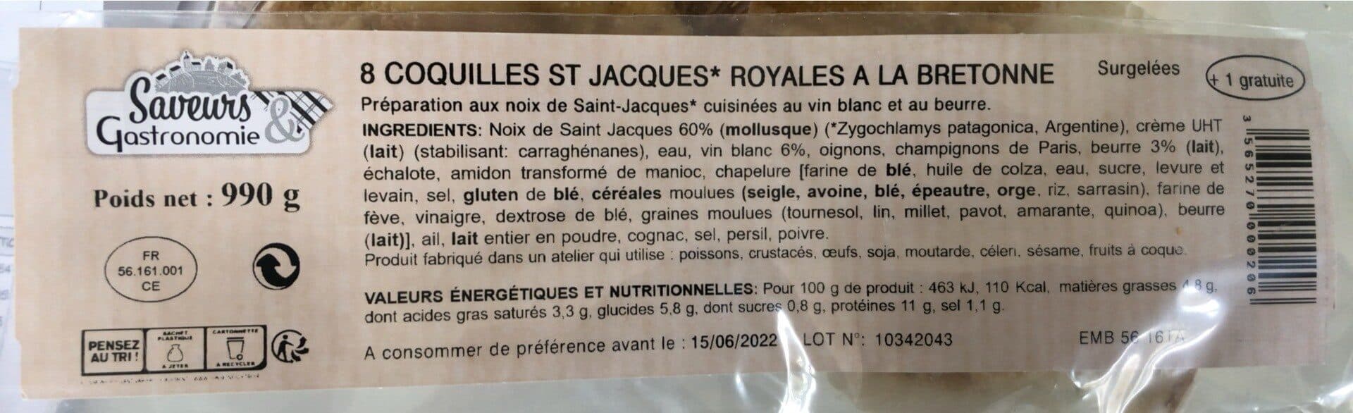 Argel Coquilles st Jacques royales a la bretonne packshot