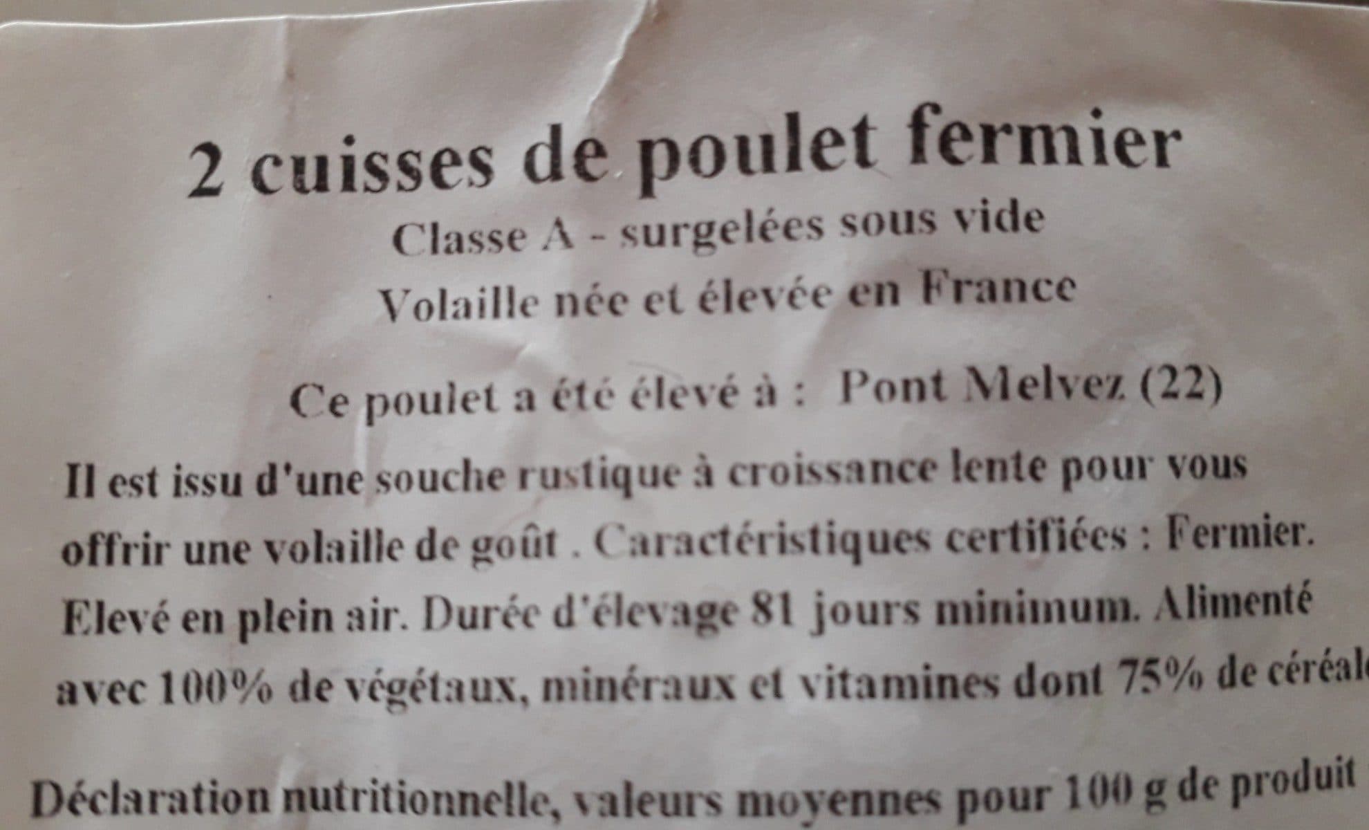 Open Food Facts Cuisses de poulet fermier packshot