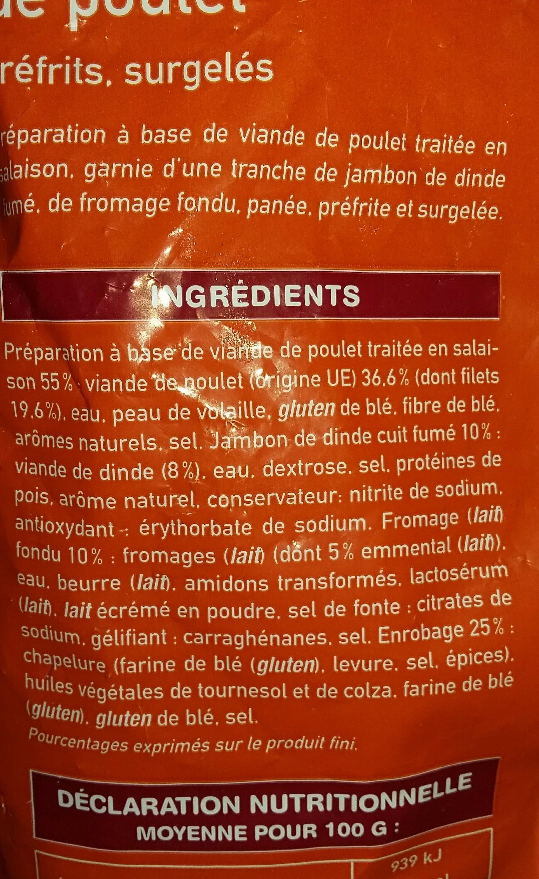 Argel Cordons bleus de poulet packshot