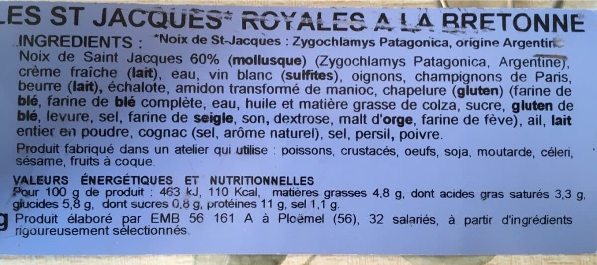 Argel Coquilles saint-jacques Argel packshot
