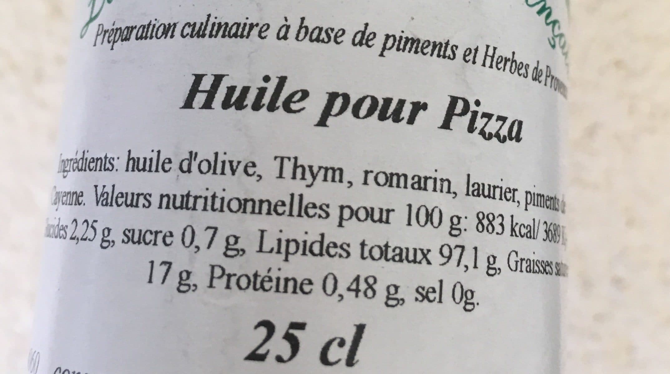 Open Food Facts Huile pour Pizza packshot
