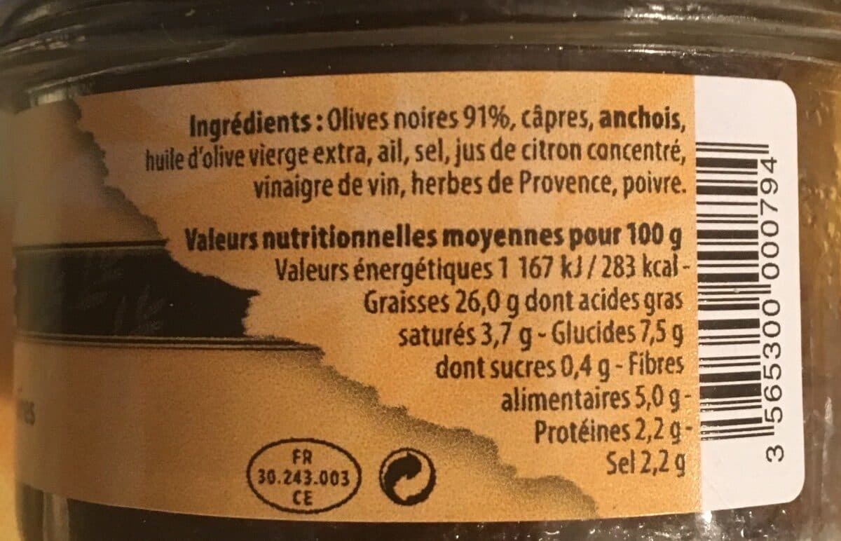 Open Food Facts Tapenade noire packshot