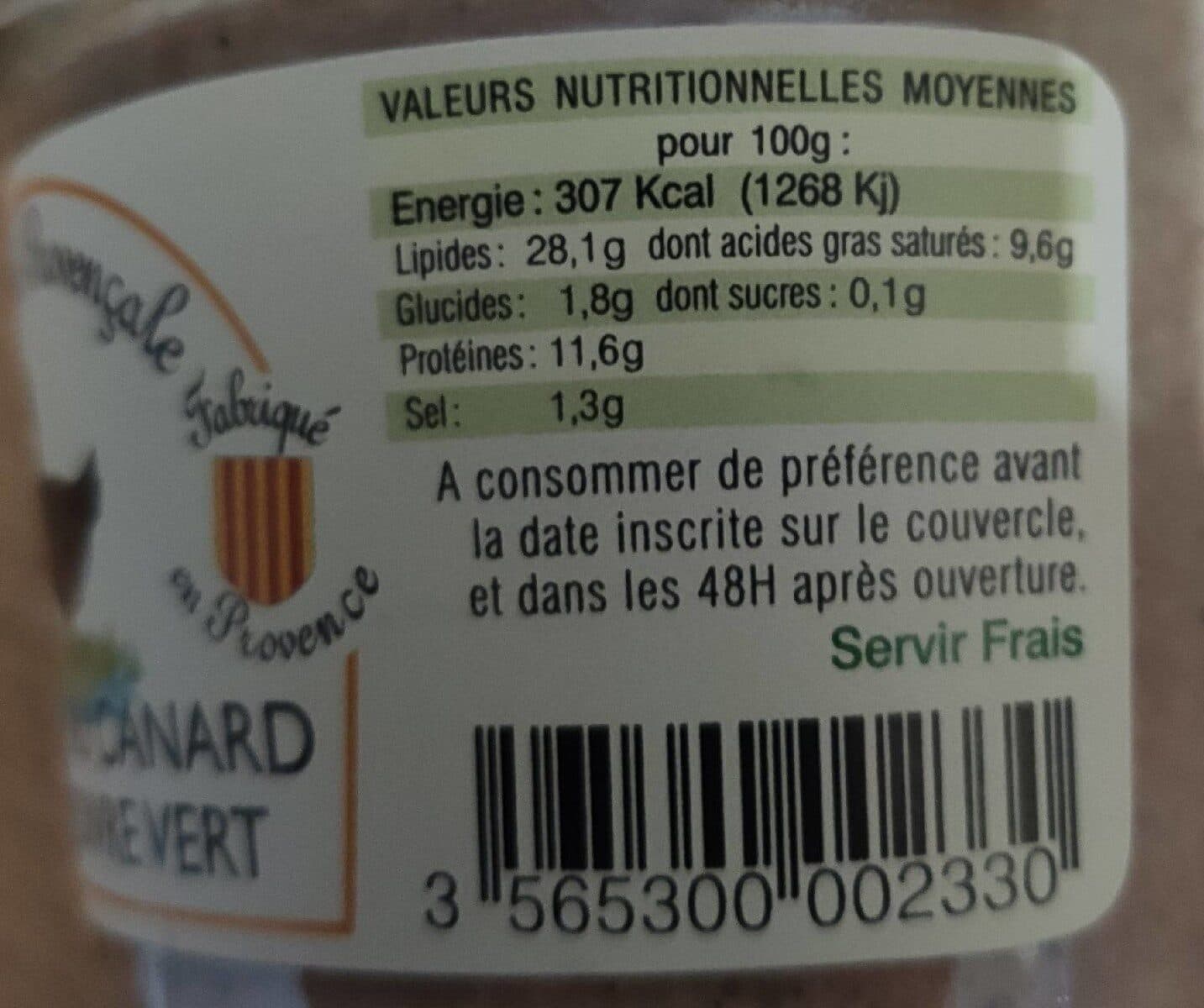 Open Food Facts Terrine canard au poivre vert packshot