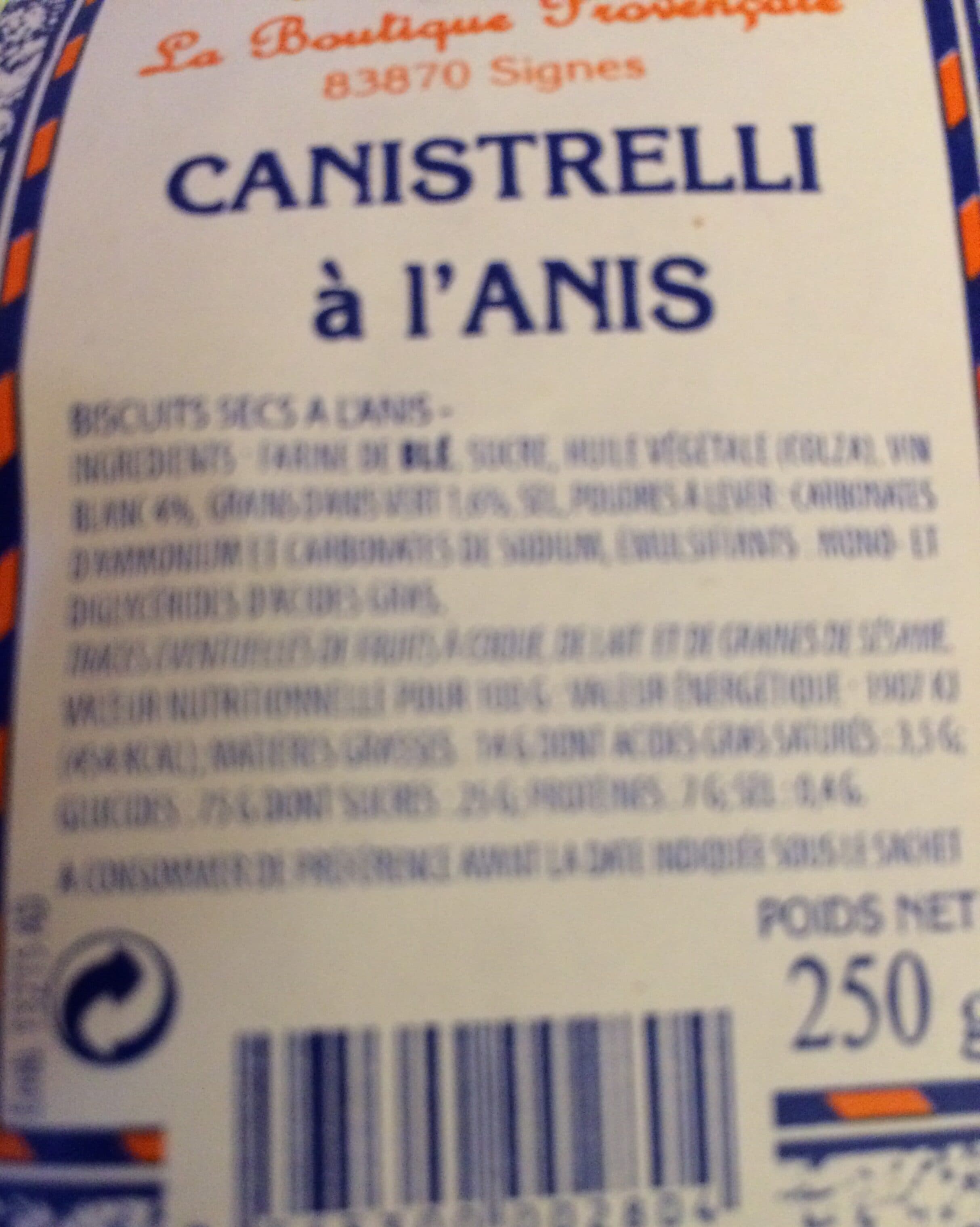 La Boutique Provençale Canistrelli à l’anis packshot