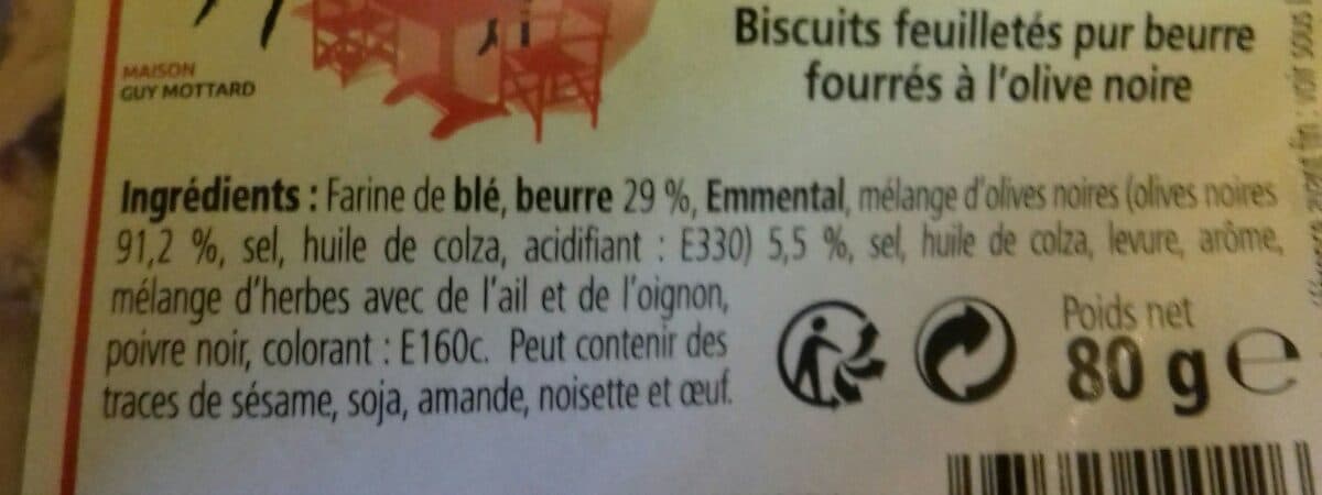 Open Food Facts Palmiers olive pur beurre packshot