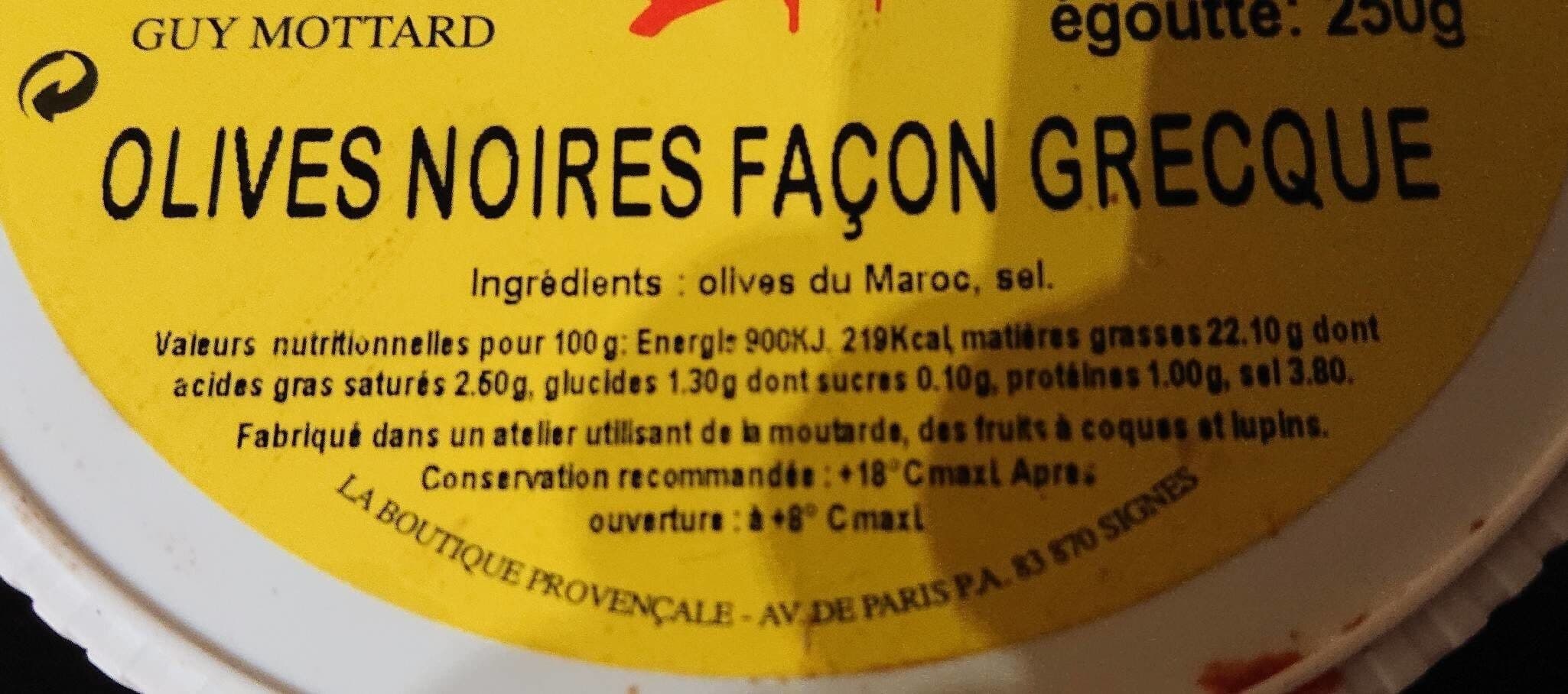 Open Food Facts Olives noires façon Grèce packshot