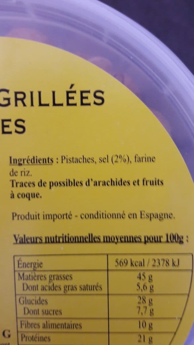 Open Food Facts Pistaches grillées salées packshot
