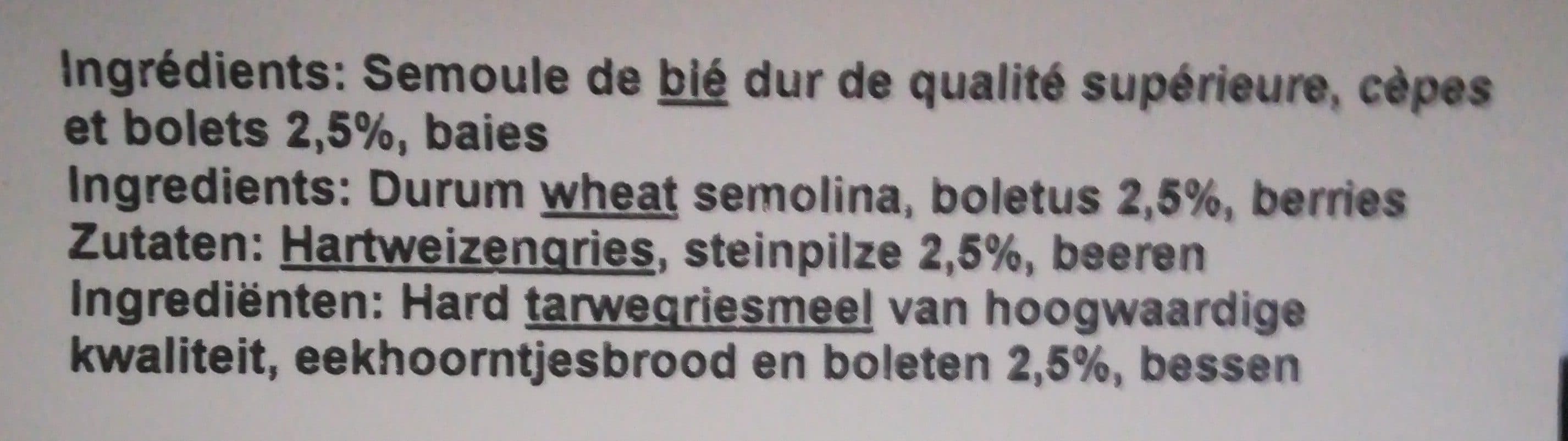 Open Food Facts Pâtes Aux Cèpes Et Bolets packshot