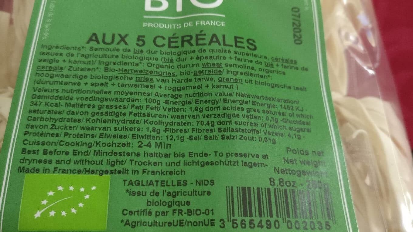 Pâtes Fabre Tagliatelle aux 5 céréales Bio packshot