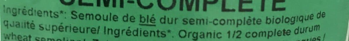 Open Food Facts Coquillettes semi complète bio 500 g packshot