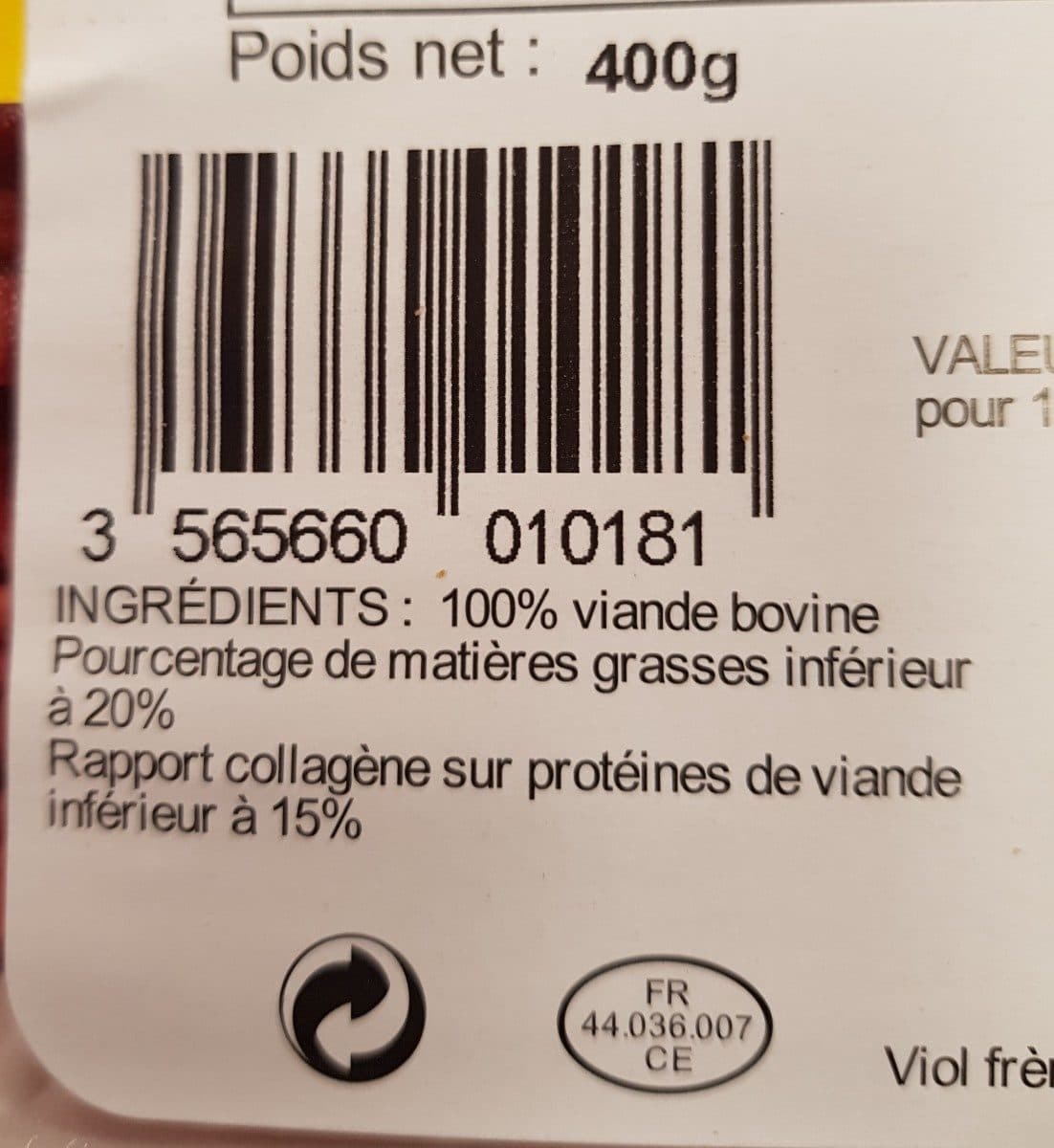 Open Food Facts Cheveux d'ange de boeuf packshot