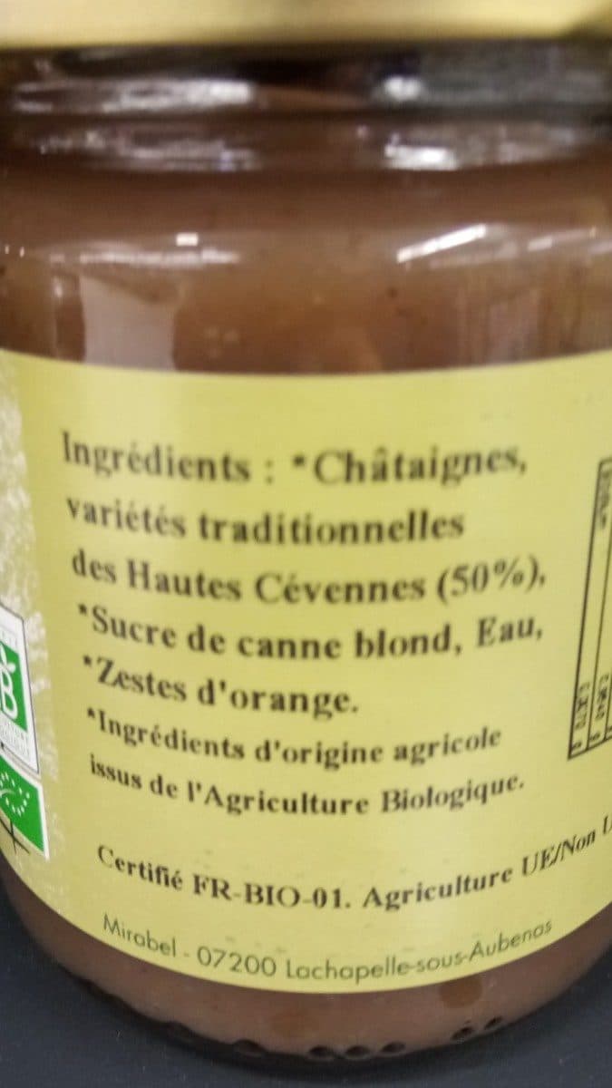 Les Vergers du Rayol Crème de marron packshot