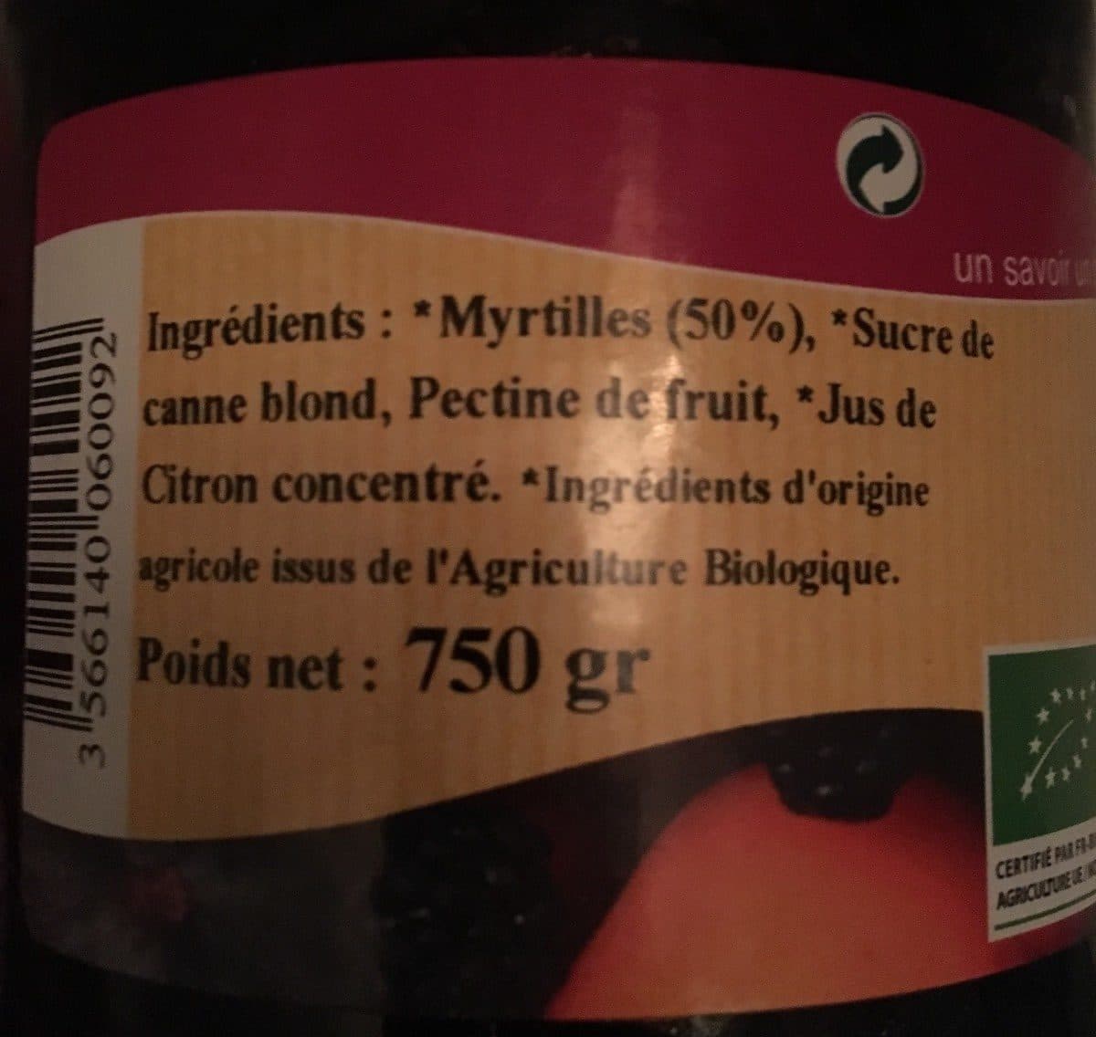 Sanofruit Confiture Myrtille packshot