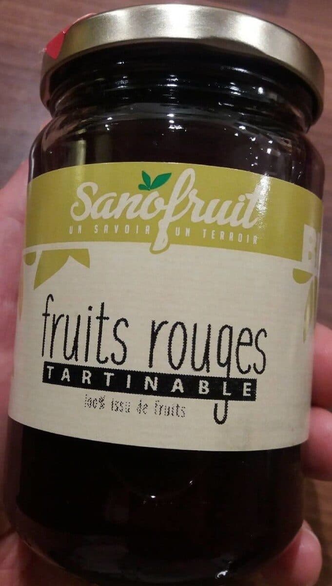 Sanofruit Fruits rouges tartinable 100% issu de fruits packshot