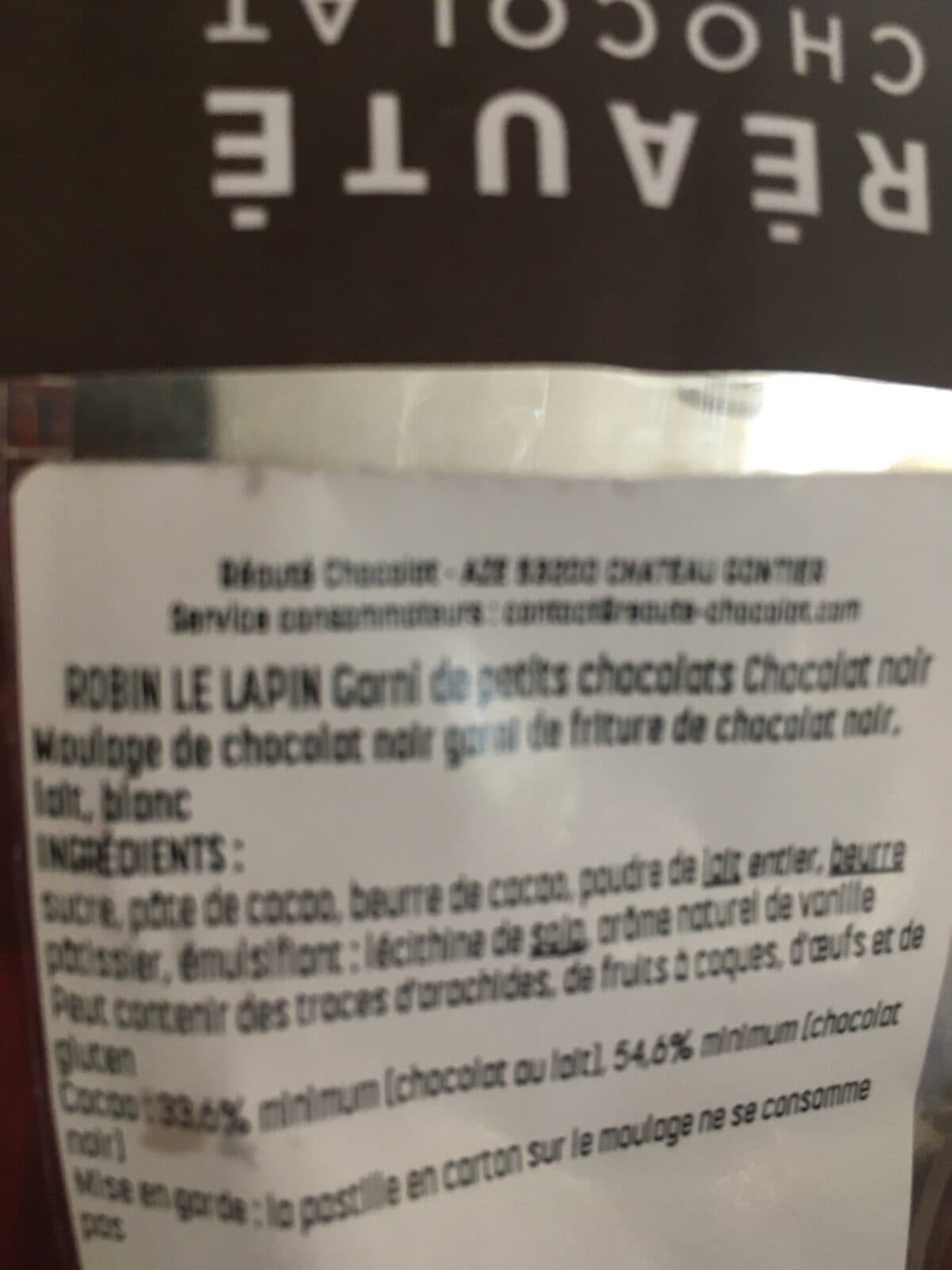 Open Food Facts Robin le lapin packshot