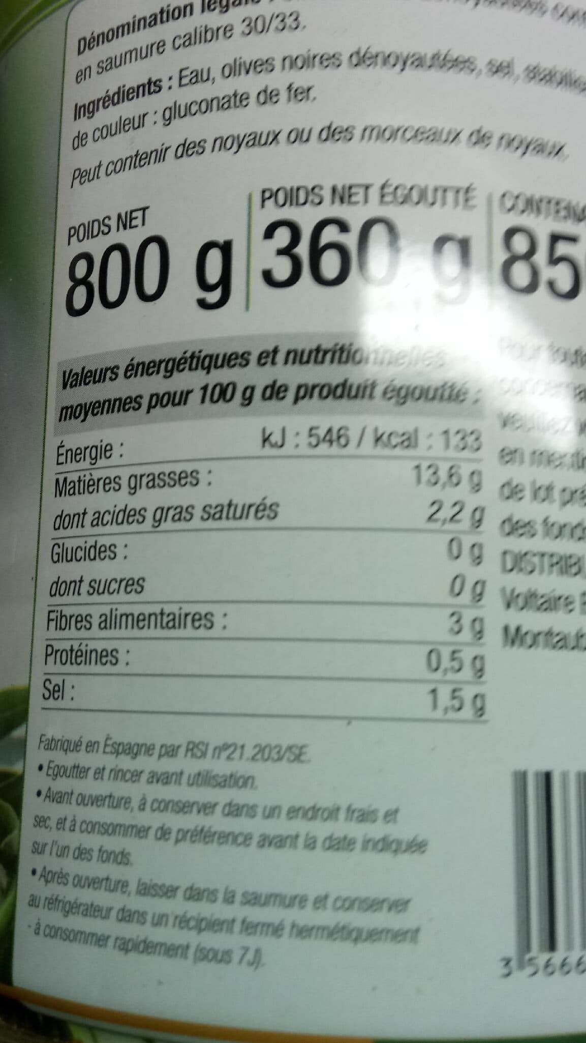 Les Jardins Olives noires dénoyautées packshot