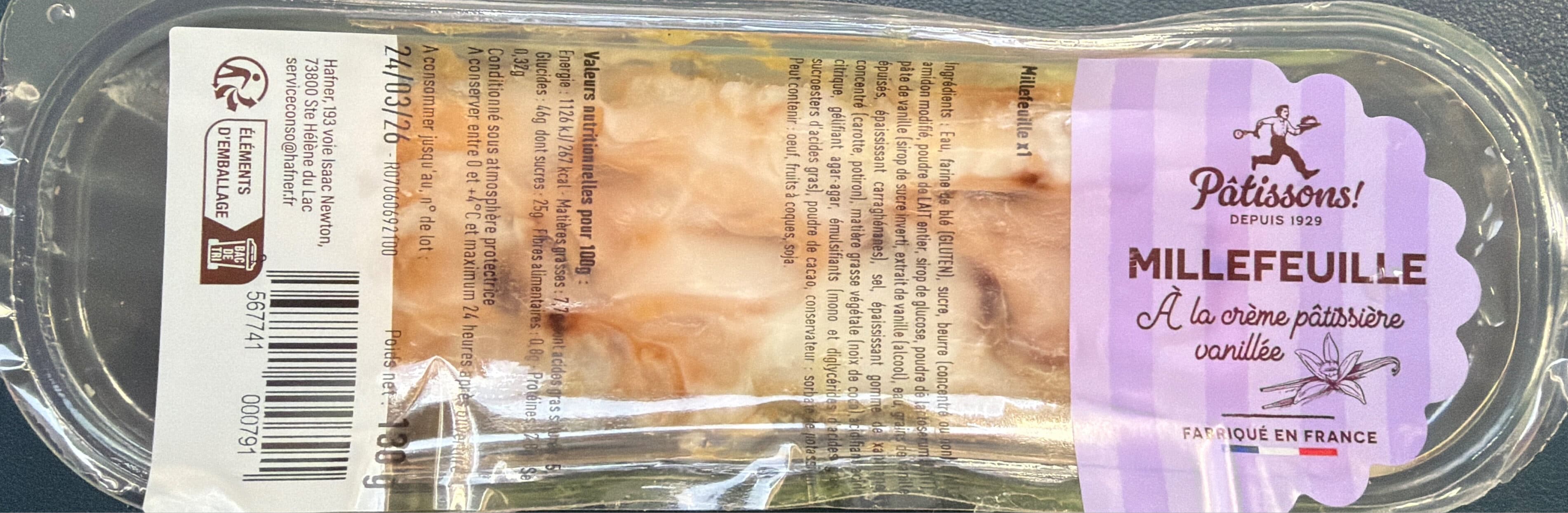 Hafner Millefeuille à la crème pâtissière vanillée packshot