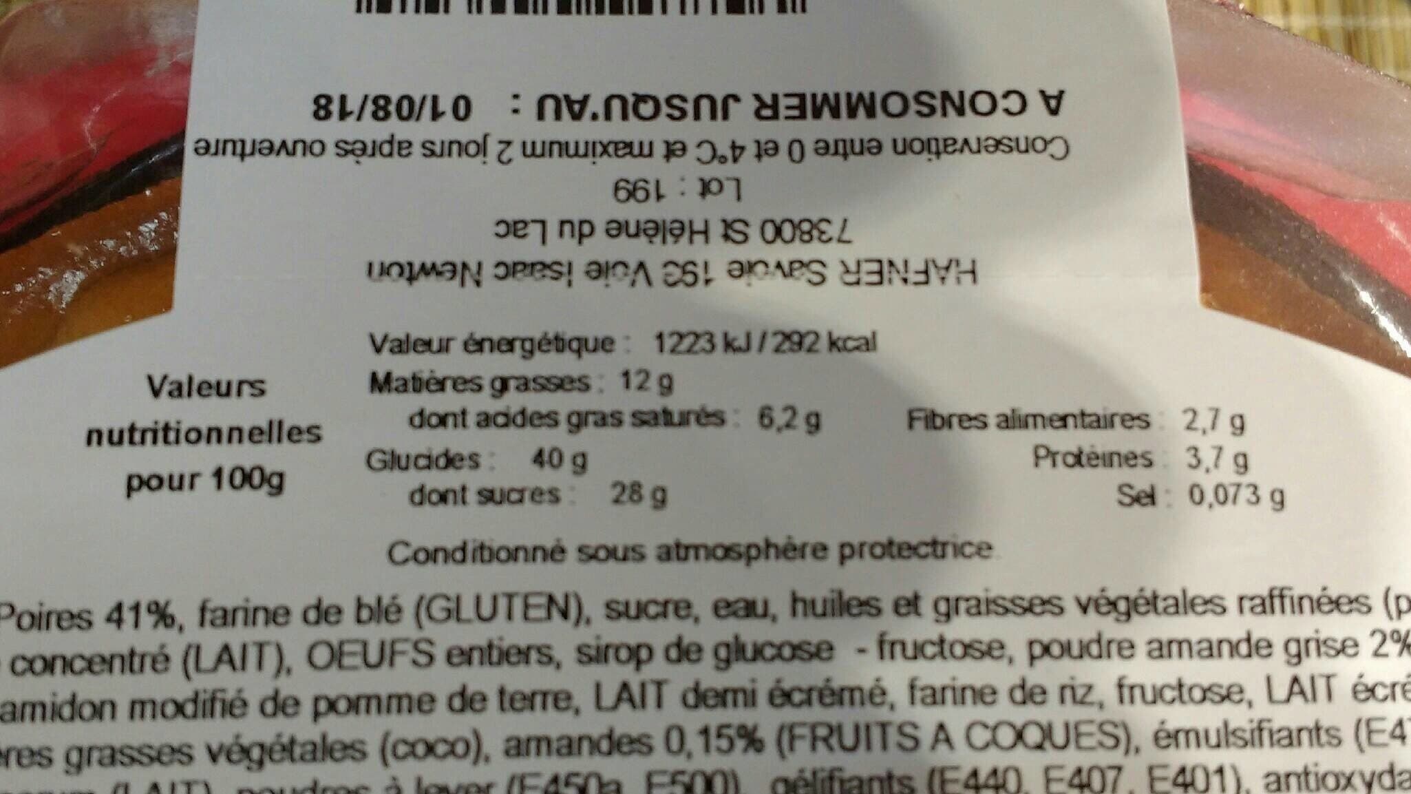 Open Food Facts Tarte amandine poire 6 parts La pièce de packshot