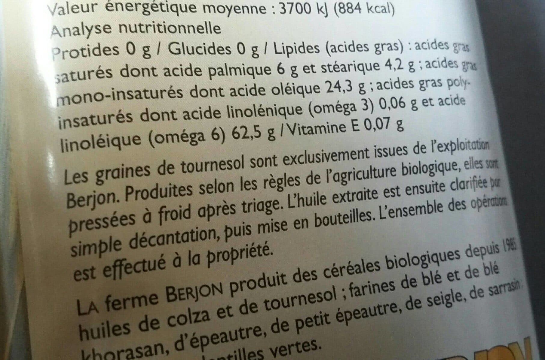 Open Food Facts Huile de tournesol packshot