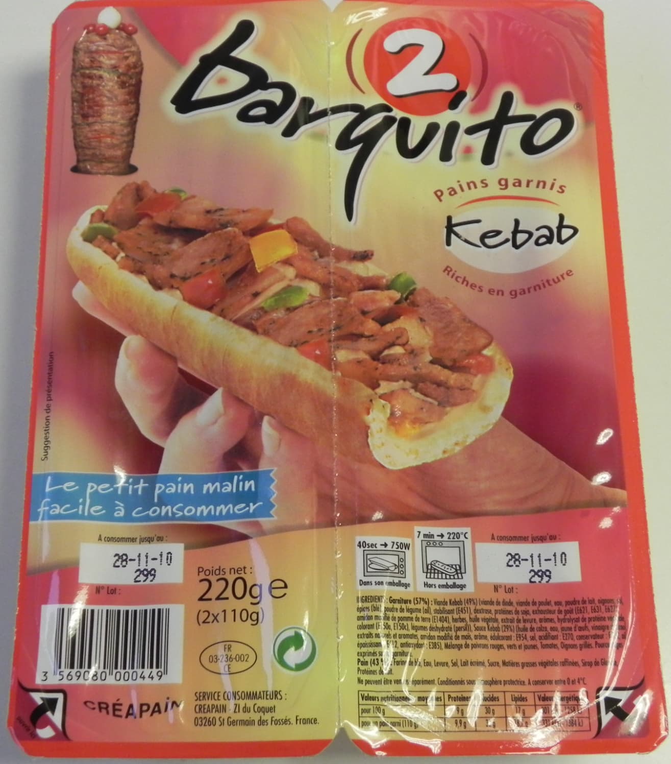 Créapain Barquito Kebab packshot