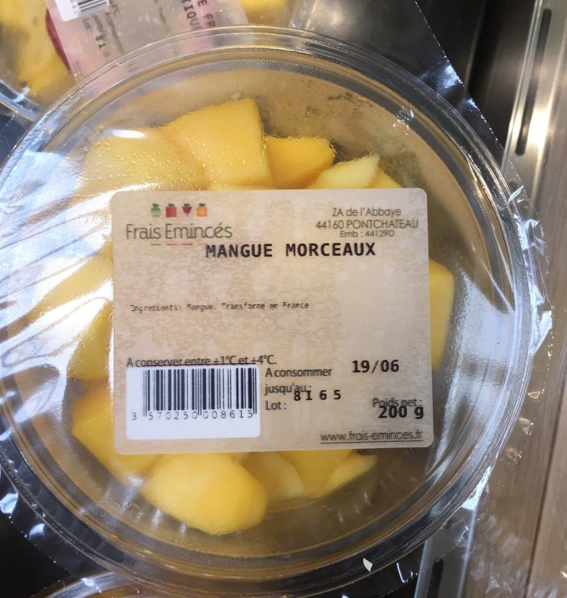 Open Food Facts Mangue morceaux, barquette, 200g packshot