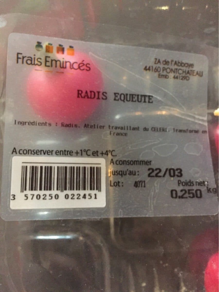 Open Food Facts Radis rond, barquette 250g packshot