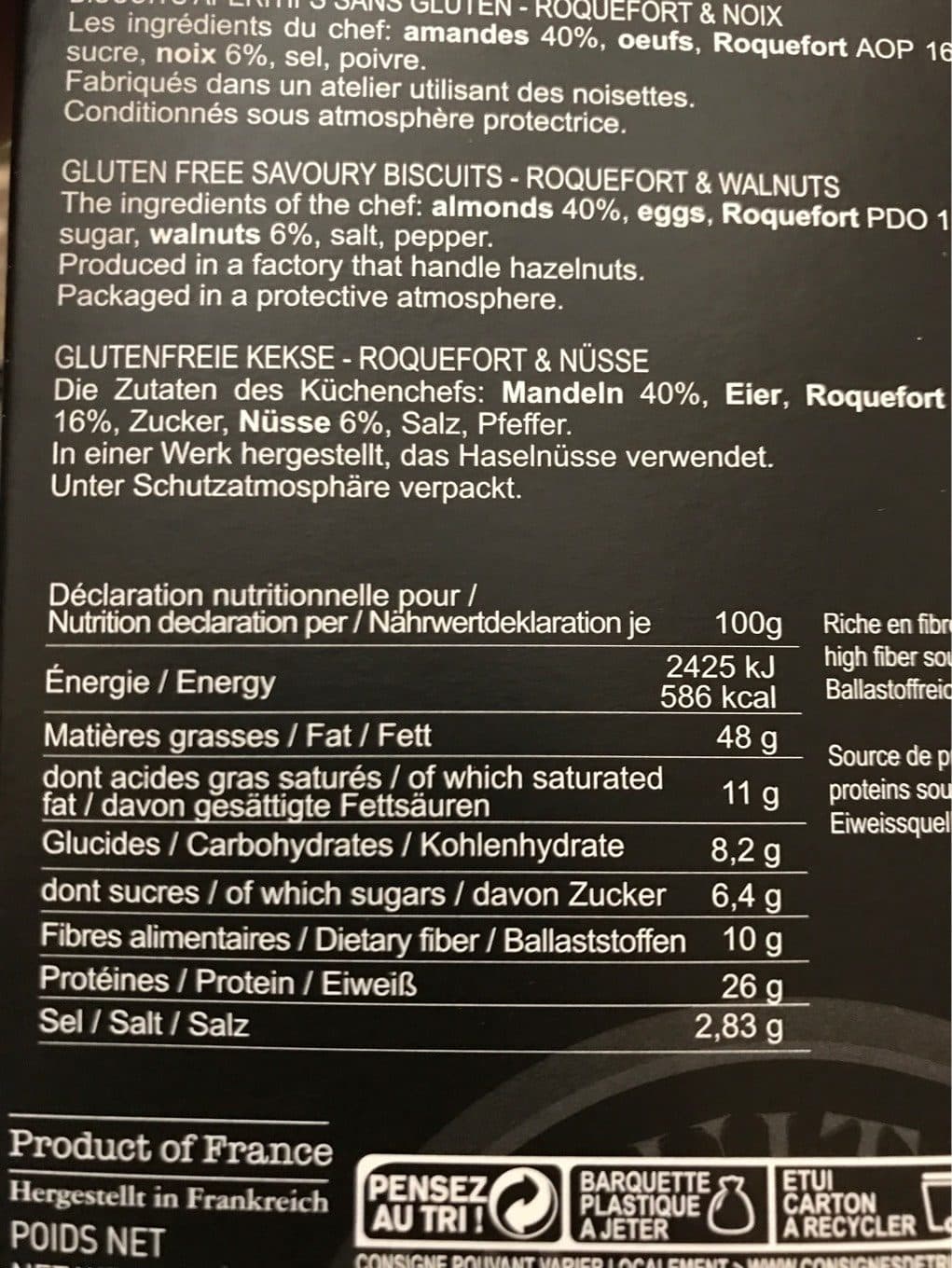 Biscuiterie de provence Biscuit Roquefort Noix Sans Gluten packshot