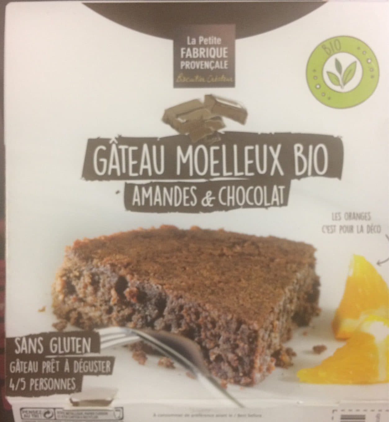 La Petite Fabrique Provencale Gateau moelleux bio amandes et chocolat packshot