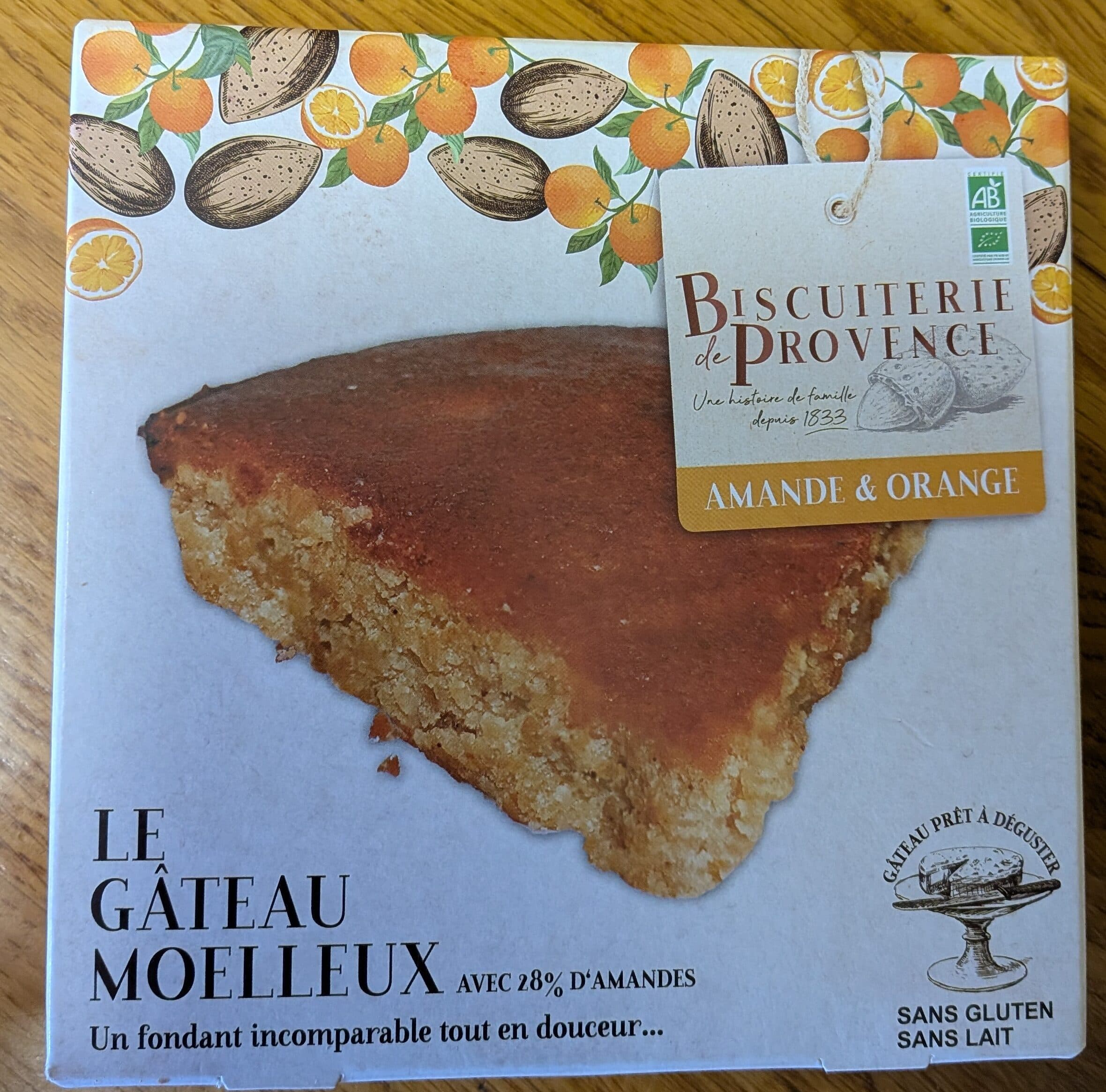 Biscuiterie de Provence Le Gâteau Moelleux amande & orange packshot