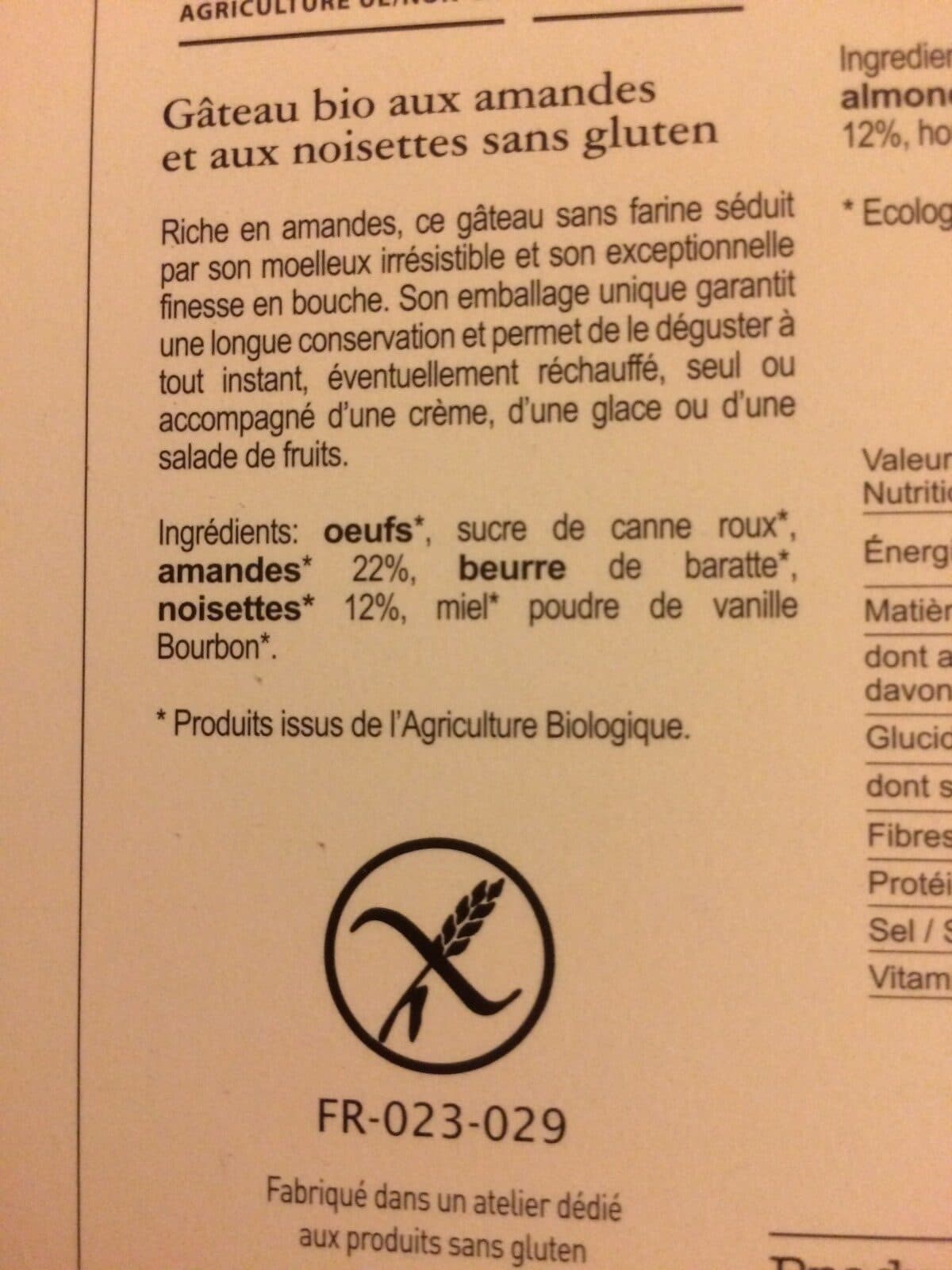 Biscuiterie de provence Gateau Amande Et Noisette packshot