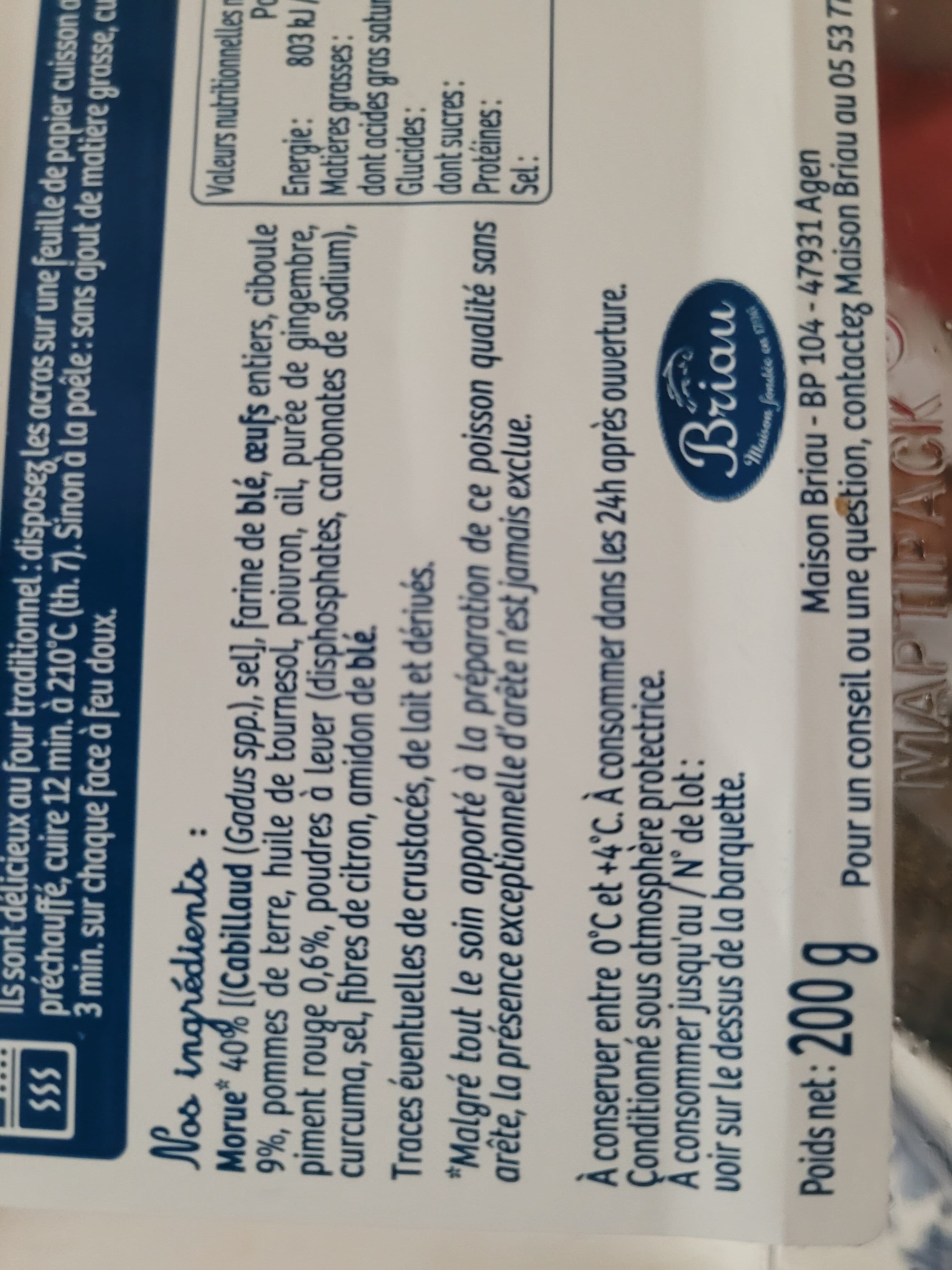 maison briau Les Acras de morue packshot