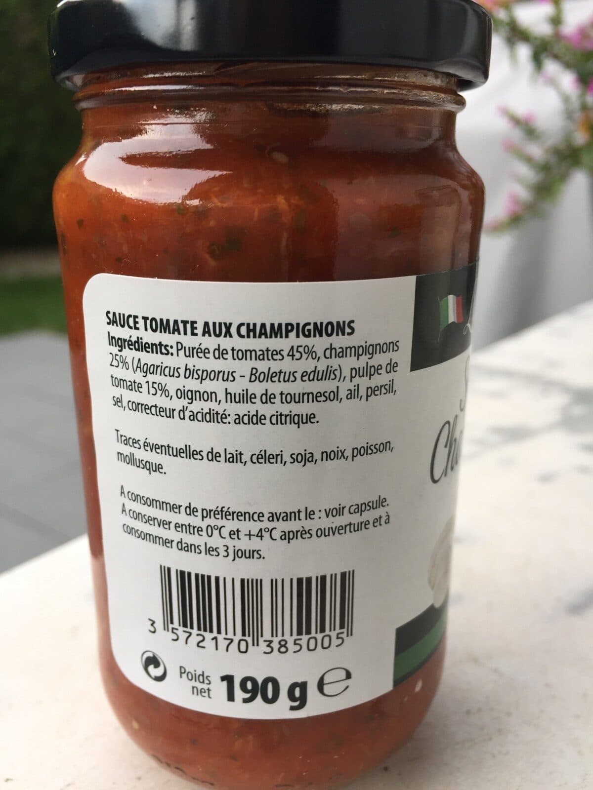 La Trattoria Sauce tomate champignons packshot