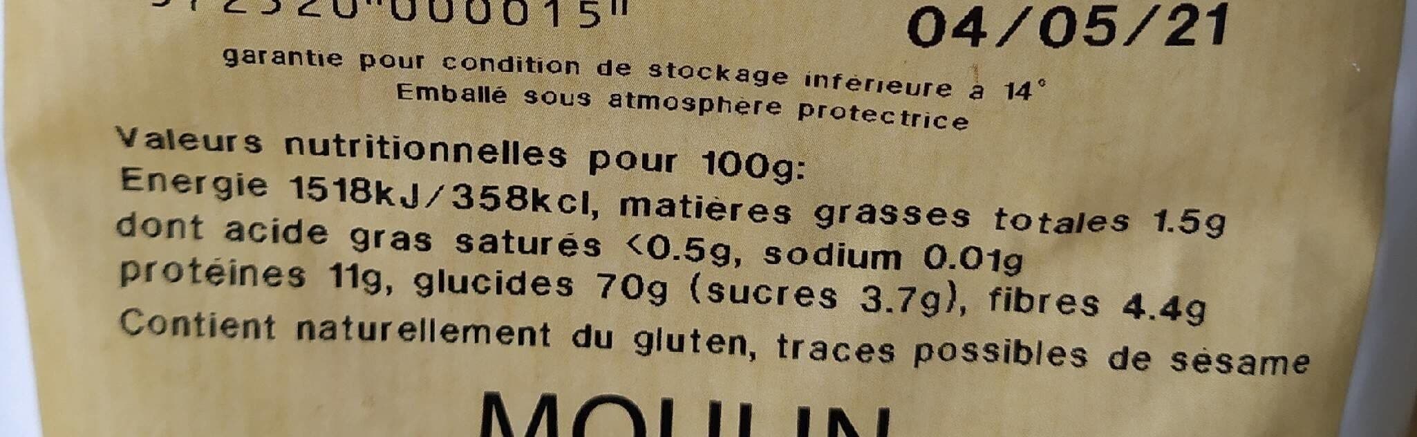 Moulin Pichard Farine de ble bio T65 tradition packshot
