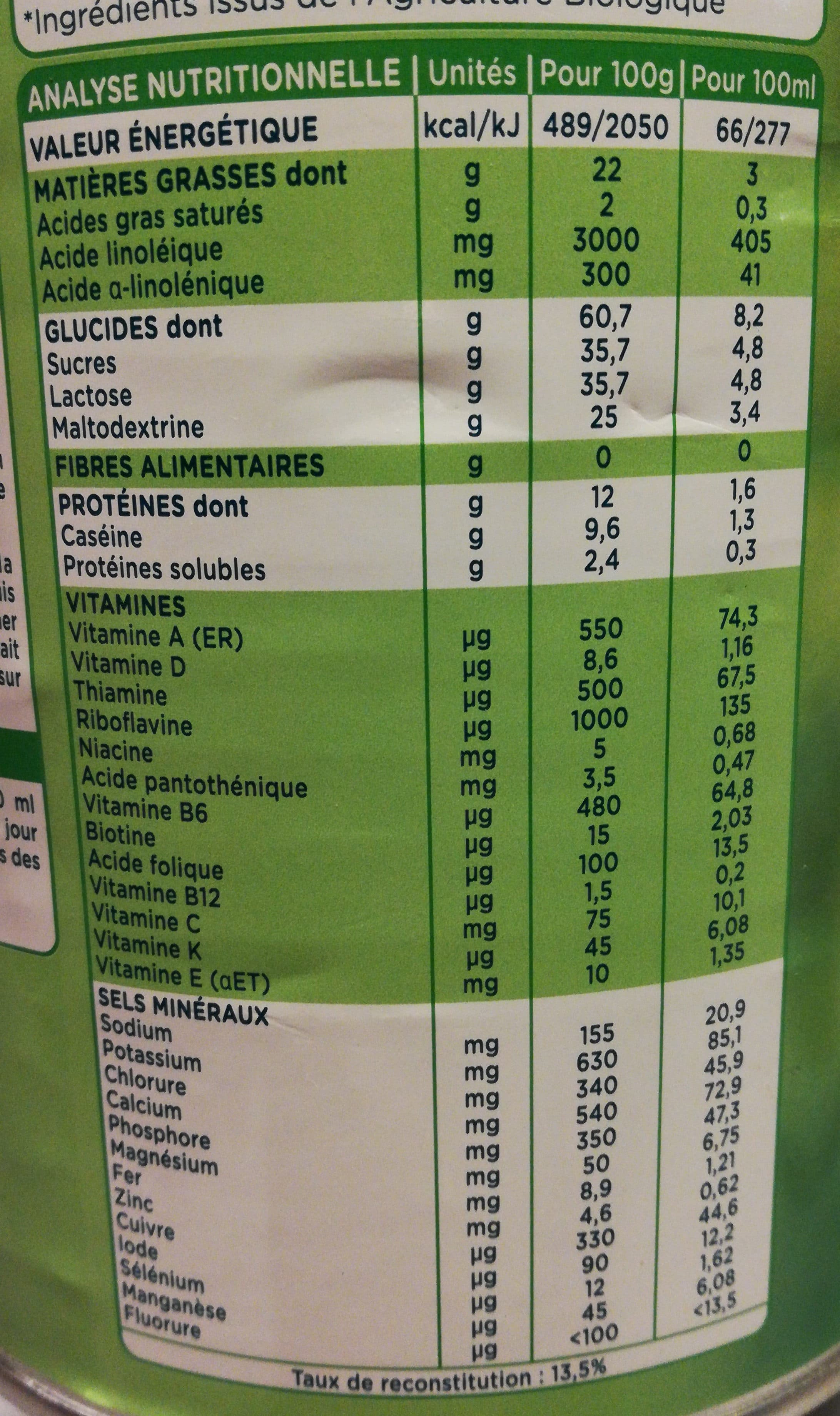 Modilac Lait bébé en poudre bio 10 à 36 mois packshot