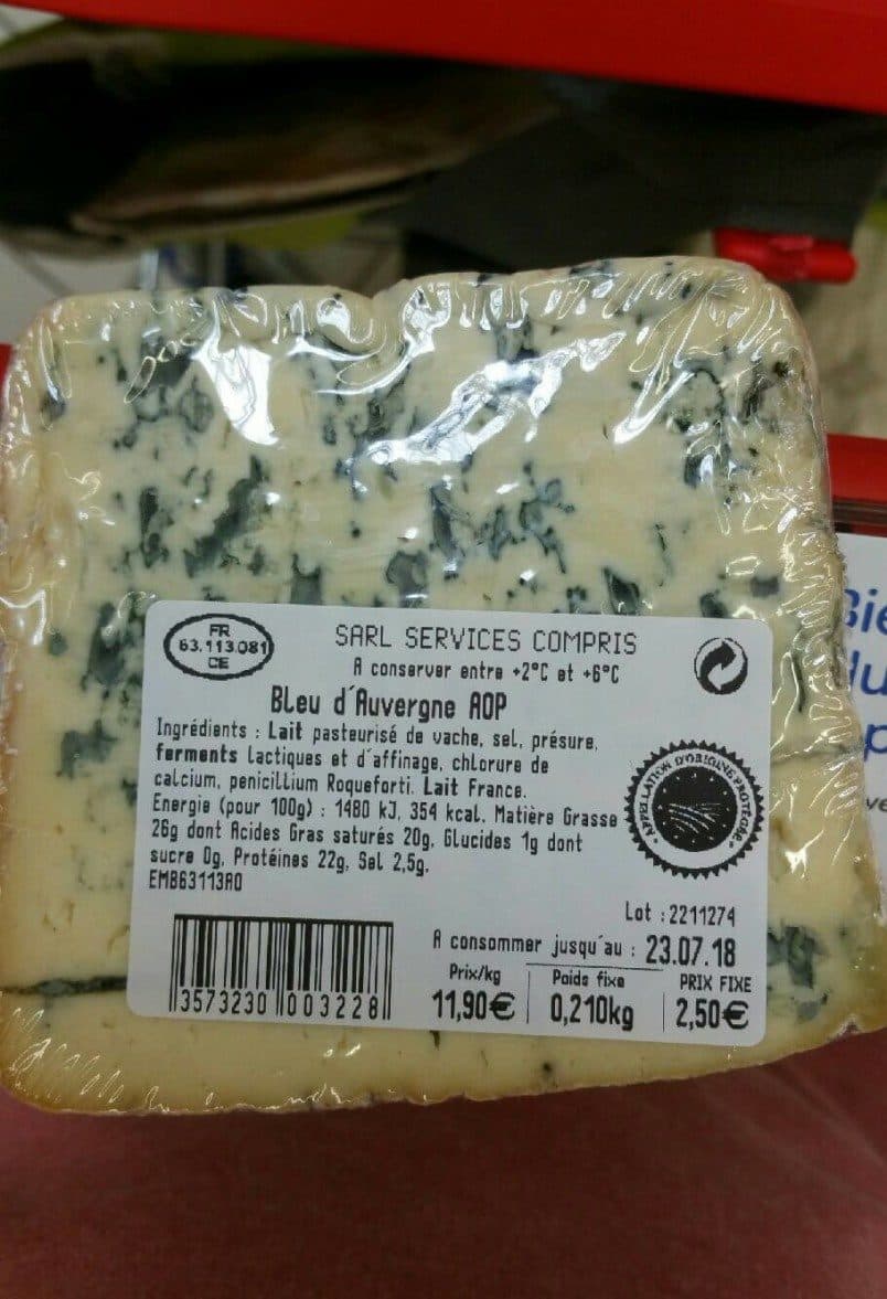 Open Food Facts Bleu d'auvergne AOP packshot