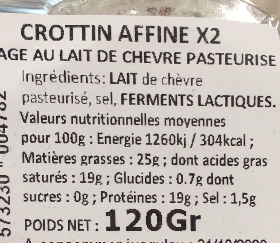Open Food Facts Crottin de chèvre packshot