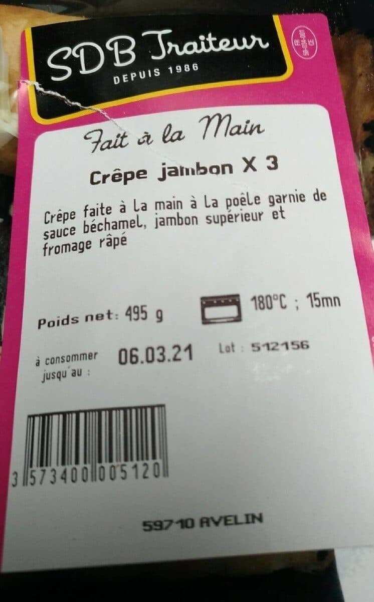Open Food Facts Crêpes jambon packshot