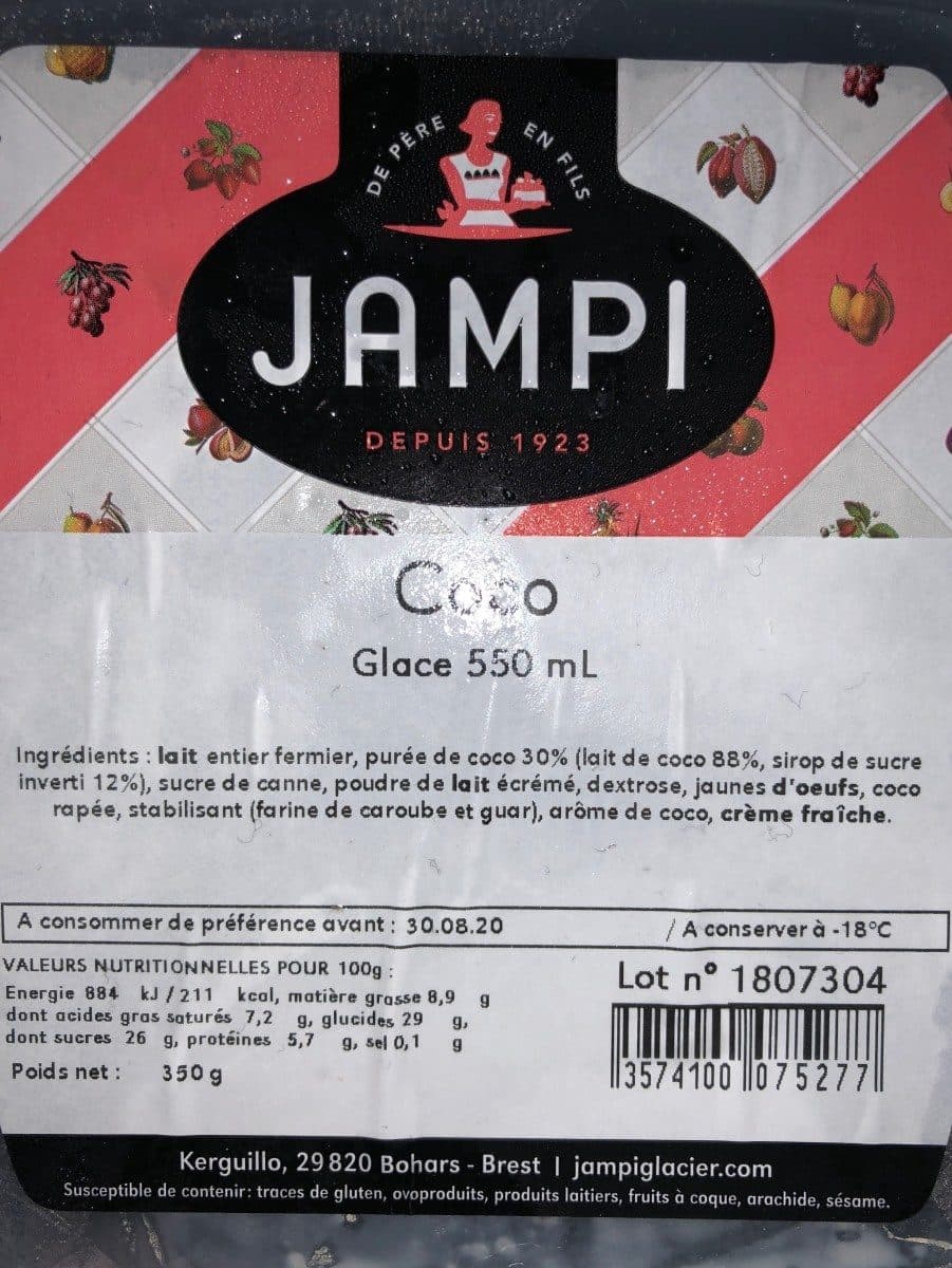 Jampi Glace Coco Jampi 550ML packshot