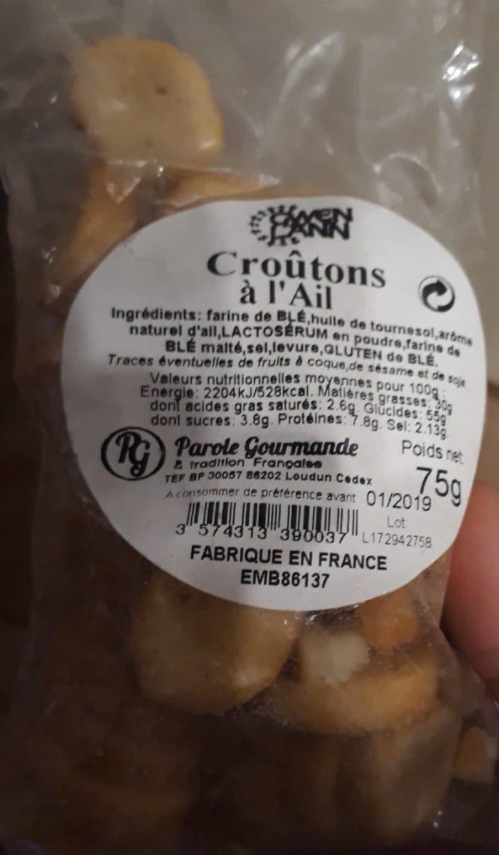 Open Food Facts Croûtons à l'ail packshot