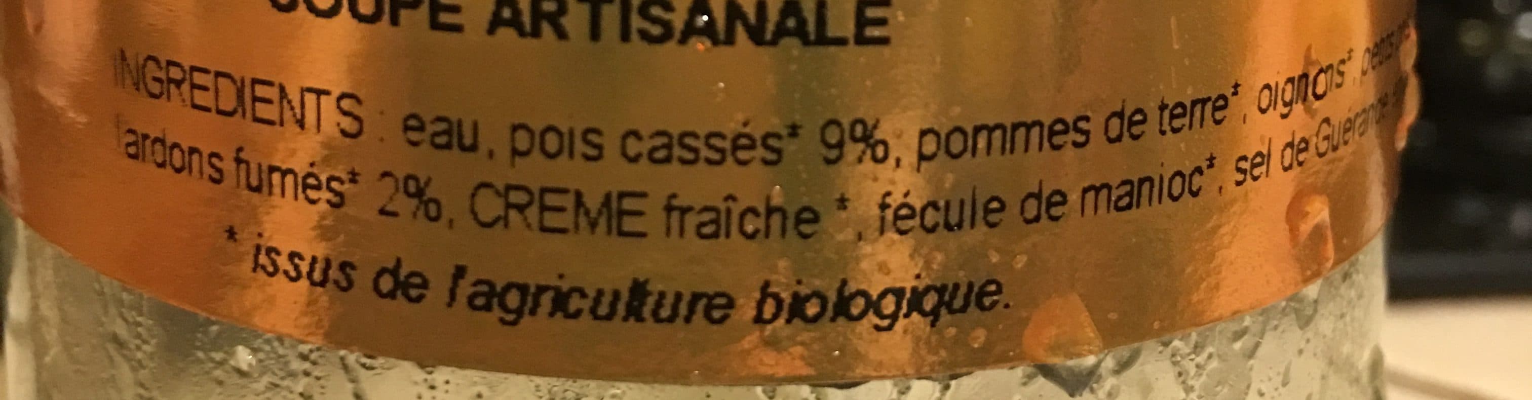 Parole gourmande Soupe de pois cassé au lard fumé packshot