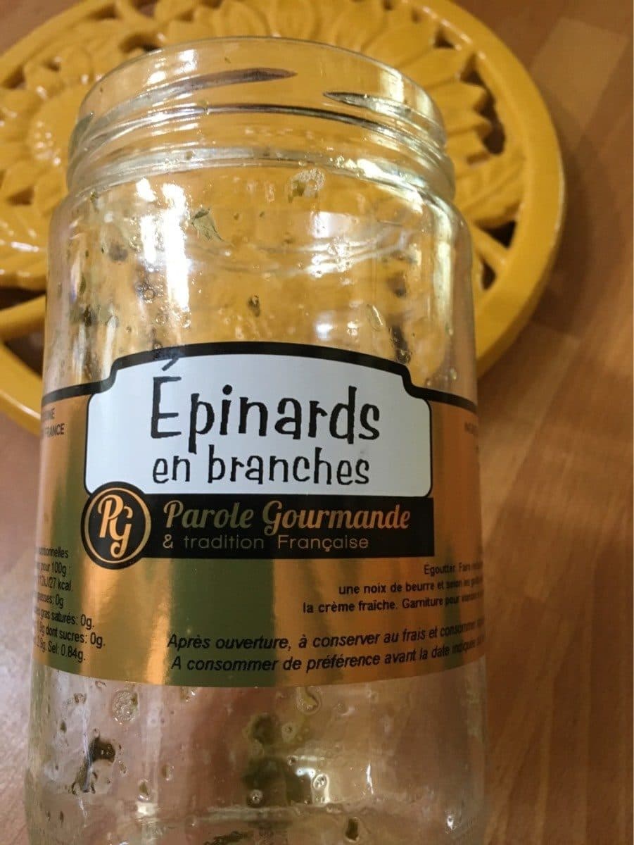 Parole Gourmande Epinards en branches packshot