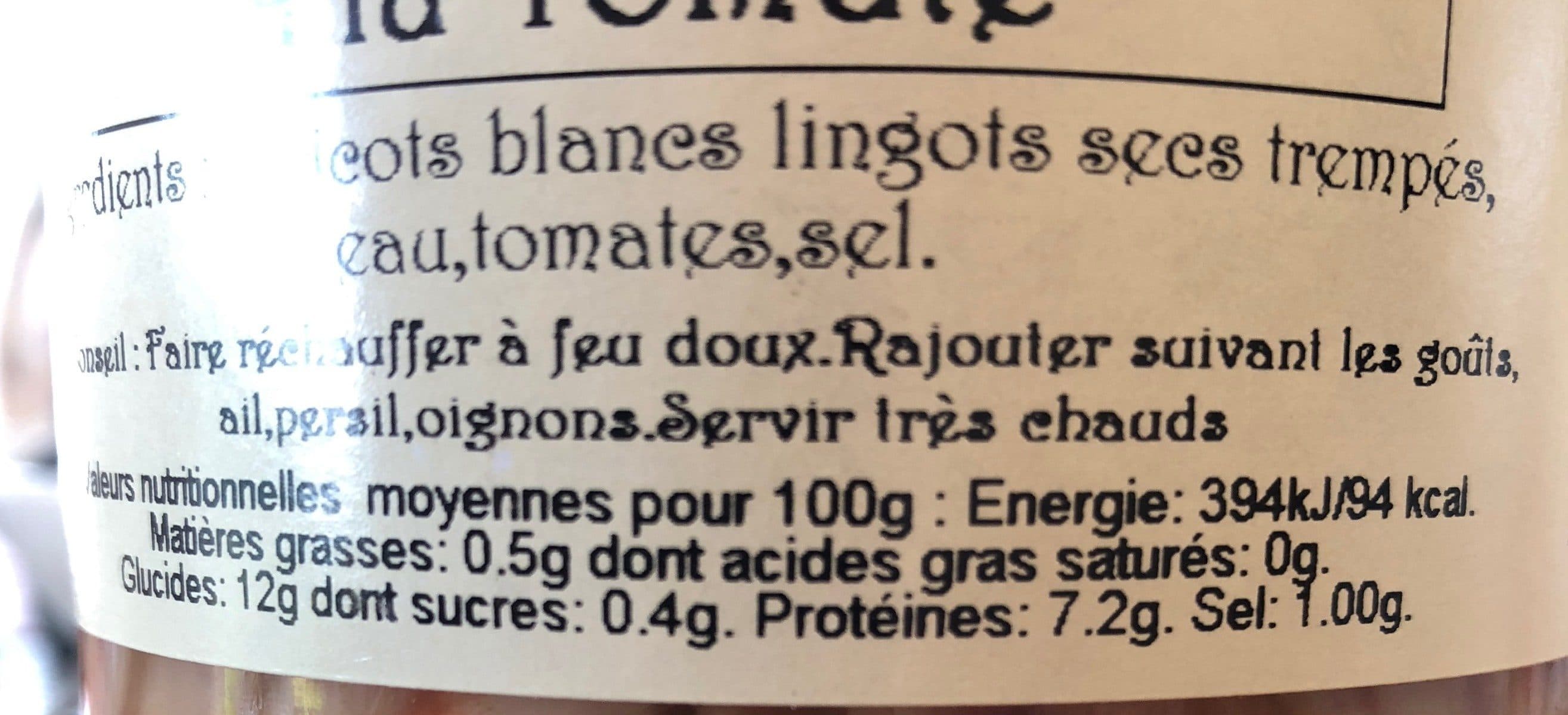 Open Food Facts Haricots blancs à la tomate packshot