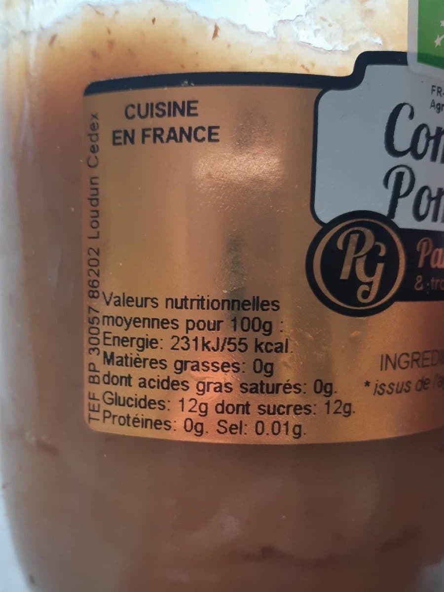 Parole Gourmande Compote de pommes bio packshot