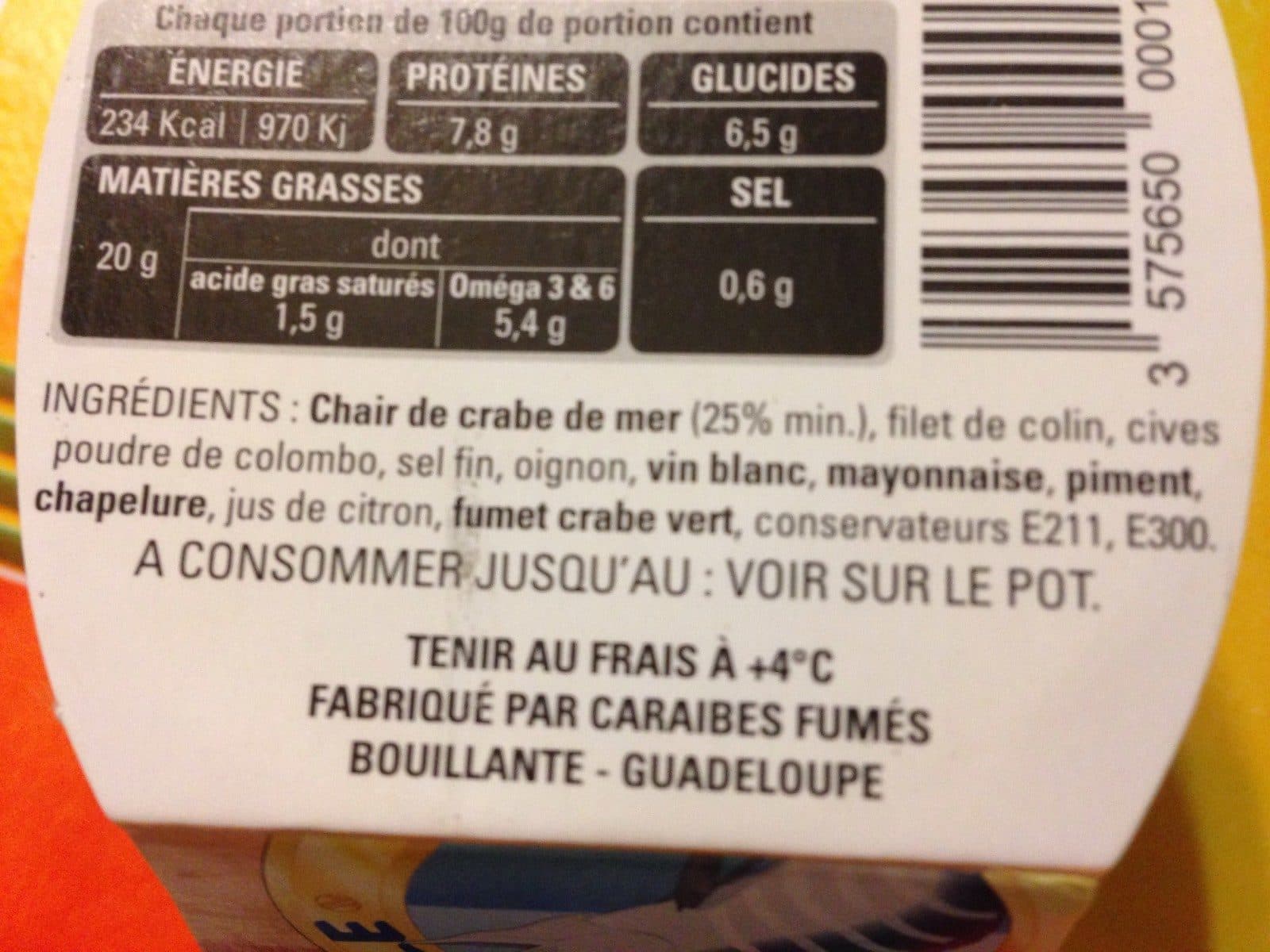 Cap creole Rillettes de crabe packshot