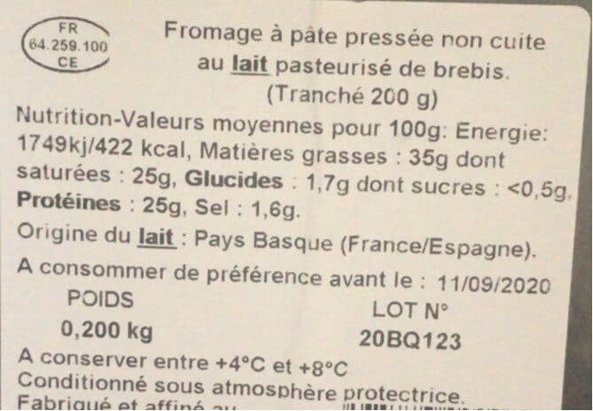 Agour Fromage Pur Brebis Agour packshot