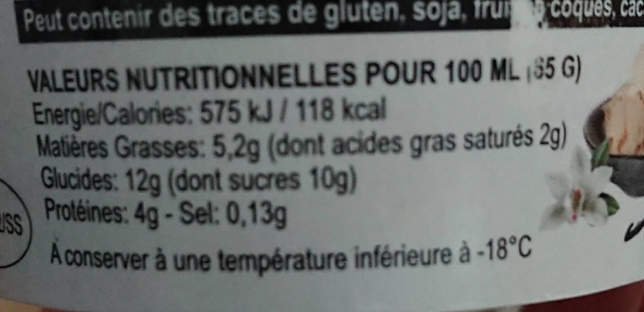 Open Food Facts Glace vanille au lait de brebis packshot
