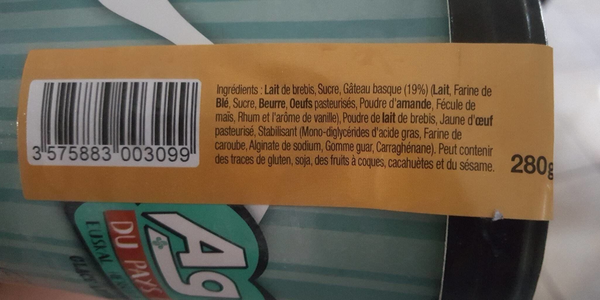 Agour Glace gâteau basque packshot